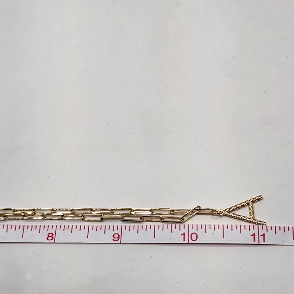 Sterling Forever 14K Gold Plate Initial A Pendant Chain Link Necklace Textured - Picture 5 of 6